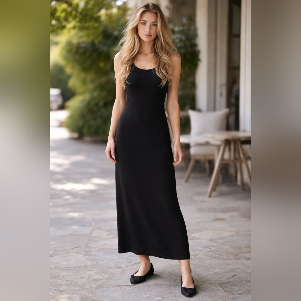 Eileen Fisher Black Tank Maxi Dress – Size Small